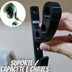 🛵🔑 Suporte de Parede para Capacete e Chaves Moto e Bicicleta _ AU33