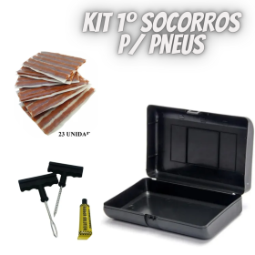 Kit Socorro para Remendo de Pneu Carro Sem Câmara Com Case _ AU32