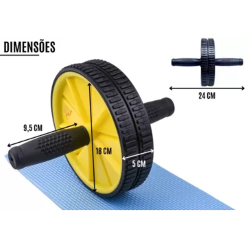 Roda Abdominal e Lombar com Tapete Exercício Funcional _ ES20