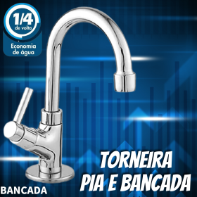 Torneira de Pia Bancada com Bica Móvel em Metal  _ CS466