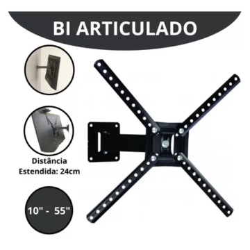 Suporte Para Tv Bi-Articulado 10 a 55 Polegadas Parede _ CS183