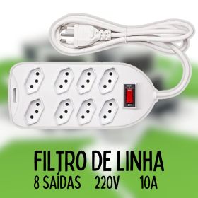 Extensão Elétrica 8 Tomadas Bivolt Universal Régua Cabo 1,5m _ CS557