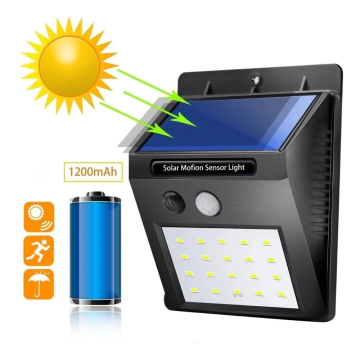 Luminária Solar 20 Leds com Sensor de Presença _ CS438