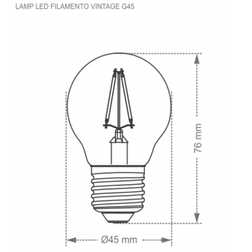 Lampada Filamento Led G45 Vintage Retro Carbono Ambar _ CS496