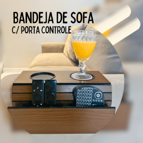 Bandeja Porta Copos Sofá Suporte para Controles MDF Premium _ CS265