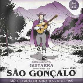 Jogo de Cordas Encordoamento Guitarra 0,09 São Gonçalo _ MS37 🎶🎸