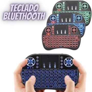 Mini Teclado Wireless Bluetooth Com Led - Azul / Verde / Vermelho _ EL72