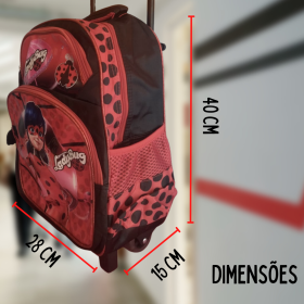 Kit Mochila com Rodinhas, Lancheira e Estojo com Puxador e Alça de Transporte _ IF34