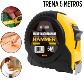 Trena 5 Metros Manual Emborrachada com Trava _ FE192