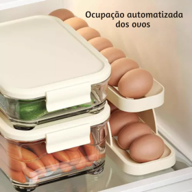 🥚 Porta Ovos Bandeja Organizador De Geladeira - 2 Níveis _ CS150 🥚