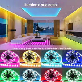 Fita LED Luz 10m Colorida 5050 RGB USB Smart APP Controlador _ CS577