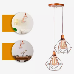 💎 Pendente Diamante Duplo Rose Gold – Design Retrô e Sofisticado | CS176