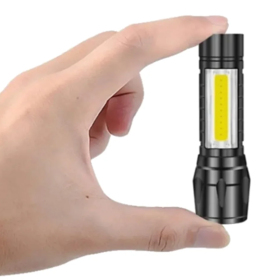 Mini Lanterna Tática Com Led E Zoom Recarregável USB Super Potente _ FE119