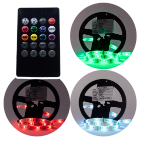 Fita Led 2 Metros RGB Com Sensor Rítmica + Controle 5V _ CS580