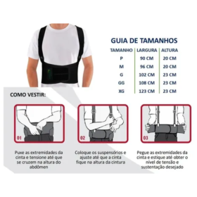 Cinta Postural Lombar para Dores nas Costas e Levantamento de Peso _ ES63