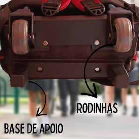 Kit Mochila com Rodinhas, Lancheira e Estojo com Puxador e Alça de Transporte _ IF34