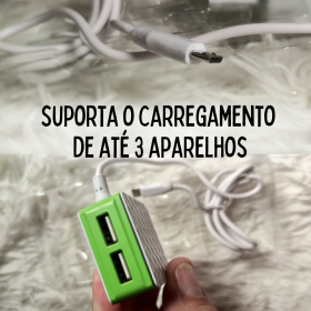 Carregador Rápido Tipo V8 Micro USB Para Até 3 Dispositivos _ EL105