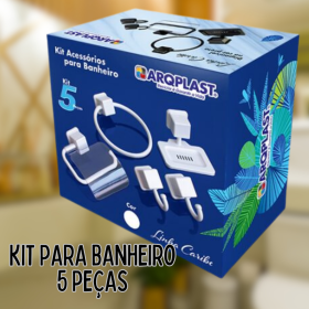 Kit Acessórios Banheiro Plástico 5 Peças - Arqplast _ CS560