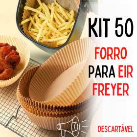 Kit com 50 Forros de Papel Descartável Para AirFryer Fritadeira Elétrica _ CS533