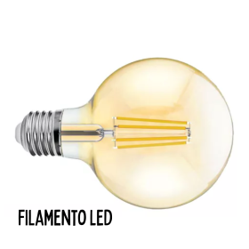 Lampada Led Filamento Grande Globo Retro Vintage G80 _ CS569