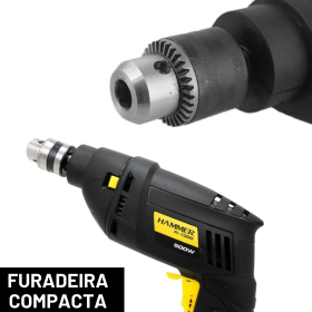 Furadeira de Impacto 550w Hammer Com Botão Uso Contínuo 220v _ FE34