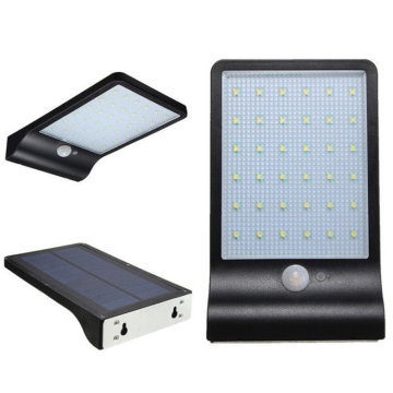 Luminária Refletor Solar Parede 36 Leds Sensor Luz Fria _ CS331