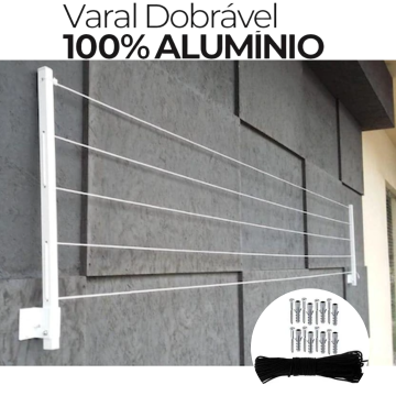 Varal  de Muro Articulado Dobrável para Roupas Em Alumínio _ CS197