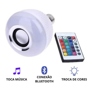 Lampada Led Colorida Musical Bluethooth Controle_ CS13