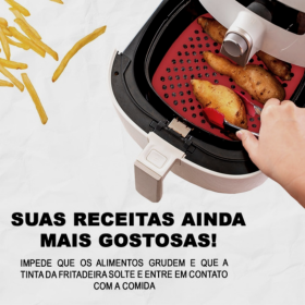 Protetor de Silicone Quadrado Para Fritadeira Airfryer, Microondas, Forno 19cm _ CS526