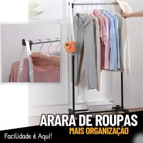 Cabideiro Arara de Roupas - Loja Closet Sapateira Regulável _ CS547