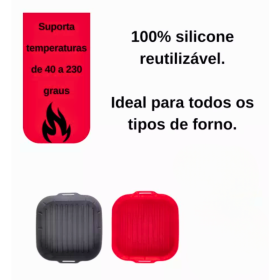 🍳 Forma Cesto Silicone Air fryer Microondas Forno Reutilizável Quadrada 16x16x5 _ CS566 🍰