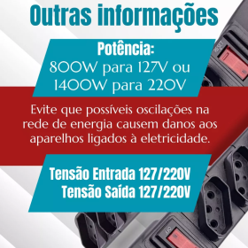 Régua Extensão Elétrica Filtro Linha 6 Tomadas 5 Metros _ CS148 ⚡🔌