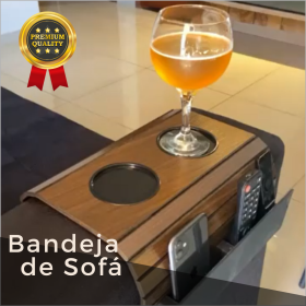 Bandeja Porta Copos Sofá Suporte para Controles MDF Premium _ CS265