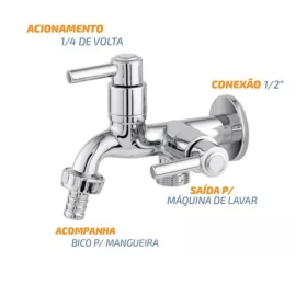 Torneira ABS Para Tanque e Máquina de Lavar Acionamento Rapido _ CS120