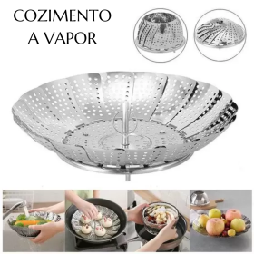 Cesto de Cozimento Vapor Legumes Multiuso Inox Panela Vaporeira _ CS386