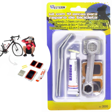 Kit Reparo Pneu Bike Bicicleta 10 Peças Emergencial _ ES25