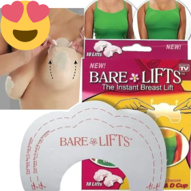 Kit 10 Unidades - Sutiã Adesivo Invisível Levanta Seios Peitos Bare Lifts _ BE60 🌟