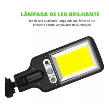 Luminária Solar Led Parede Refletor 128 Cob Sensor Controle 25w _ CS102