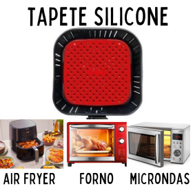 Protetor de Silicone Quadrado Para Fritadeira Airfryer, Microondas, Forno 19cm _ CS526