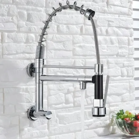 Torneira de Parede Gourmet Cromada – Cozinha para Água Fria, Cor Prateada _ CS173  