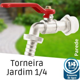 Torneira Esfera em Metal para Jardim Fácil Abertura - Torneira Esfera em Metal para Jardim Fácil Abertura - CS84