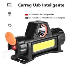 Lanterna de Cabeça 1 Led Sinalizador High Power Head Lamp _ FE180