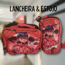 Kit Mochila com Rodinhas, Lancheira e Estojo com Puxador e Alça de Transporte _ IF34