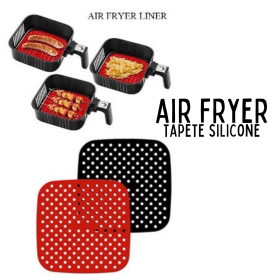 Protetor de Silicone Quadrado Para Fritadeira Airfryer, Microondas, Forno 19cm _ CS526