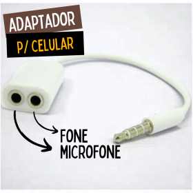 Cabo Adaptador P2 Para Fone e Microfone _ EL115 🎧🎤