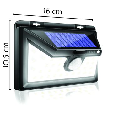 Luminária Solar 52 Leds com Sensor de Presença  _ CS448