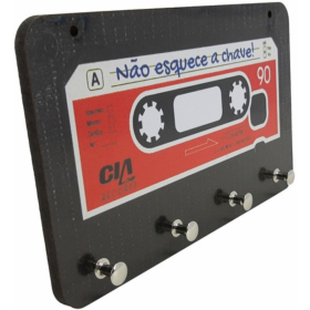 🎶 Porta Chaves de Parede Retro Fita K7 - CS236 🔑