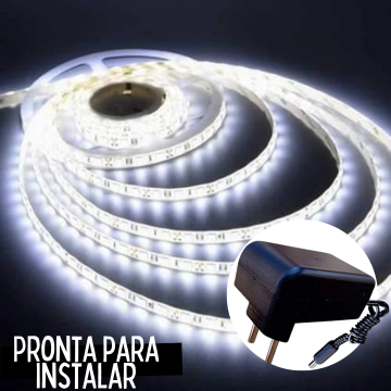 Fita Led 5 Metros com Dupla Face Adesiva 3528 + Fonte 12v 2a _ CS477