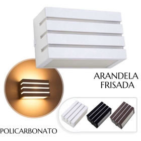 💡 Arandela Frisada de Parede 3 Frisos - Policarbonato e Acrílico _ CS212 💡