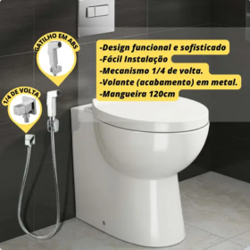 Ducha Higiênica Gatilho Completa Cromada Para Banheiro Lavabo Suíte _ CS142